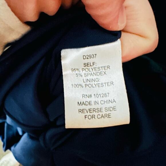 ALEXIA ADMOR Green Navy Colorblock Sleeveless Crepe Sheath Midi Dress Size M - Picture 11 of 13